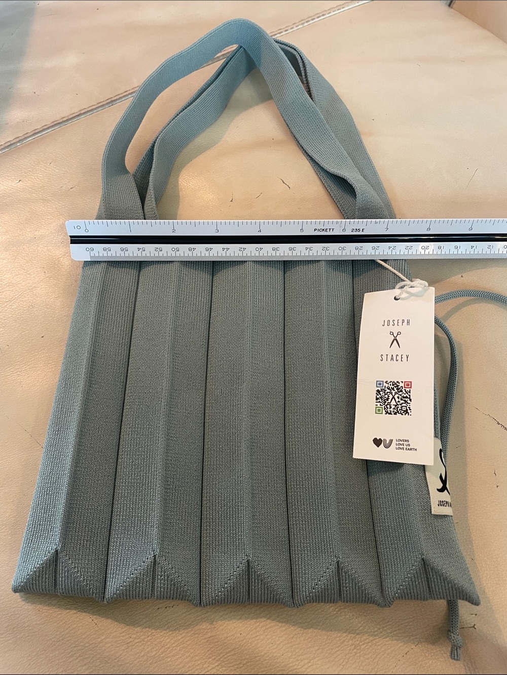 🌎 Joseph Stacey Basil Sage Lucky Pleats S Pleated Foldable Mini Tote - Eco & NWT